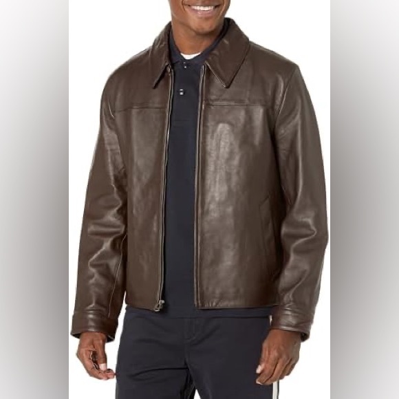 Cole Haan Other - NWT Cole Haan Brown Leather Jacket Size XXL